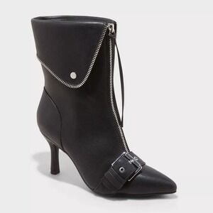 Women's Mickey Moto Ankle Boots by A New Day Black Size 6.5 New With Tags